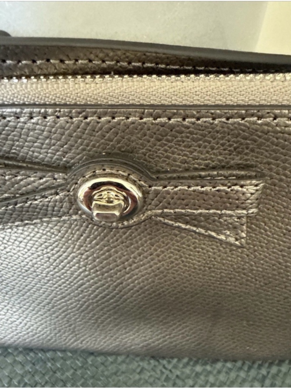 COACH Metallic Silver Leather Wristlet - Picture 5 of 12
